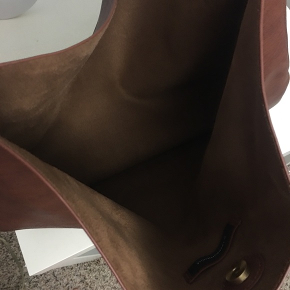 ANTHROPOLOGIE Shoulder Bag Faux Brown Leather LG - Picture 6 of 14